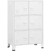 vidaXL Coffre de rangement industriel Blanc 75x40x115 cm Métal