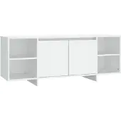 DKD Home Decor Armoire TV Blanc 130x35x50 cm Bois composite