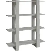 vidaXL Bibliothèque/Séparateur de pièce Gris béton 100x30x123,5 cm