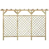 vidaXL Clôture en treillis avec partie supérieure de pergola 300x50x200cm Pin imprégné