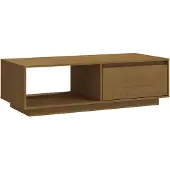 vidaXL Table basse marron miel 110x50x33,5 cm pin massif