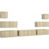 vidaXL Ensemble d'armoires TV de 7 pièces en bois de chêne Sonoma