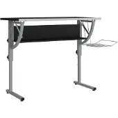 vidaXL Table de bricolage noir & gris 110x53x(58-87)cm Bois composite acier