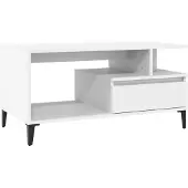 vidaXL Table basse blanche 90x49x45 cm Bois composite