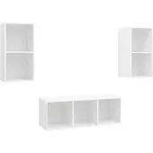 vidaXL Ensemble de meubles TV 3 pièces blanc en bois composite