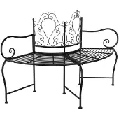 vidaXL Banc d'arbre 150 cm noir acier