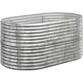 vidaXL -Pflanzer 152x80x68 cm Pulver -mit Silber gefärbter Stahlbeschichtter