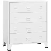 vidaXL Commode industrielle avec tiroirs blanc 78x40x93 cm Métal