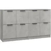 vidaXL Sideboards 2 pcs gris béton 60x30x70 cm Bois composite