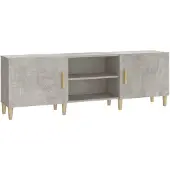 vidaXL Armoire TV gris béton 150x30x50 cm Bois composite