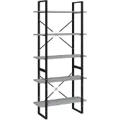 vidaXL Bibliothèque 5 niveaux Sonoma gris 80x30x175 cm