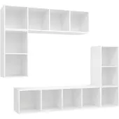 vidaXL Ensemble de 4 armoires TV blanc en bois composite