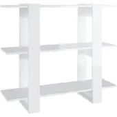 vidaXL Bibliothèque/Séparateur de pièce Blanc brillant 100x30x87 cm