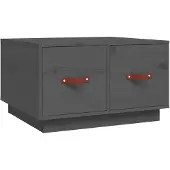 vidaXL Table basse Gris 60x53x35 cm Pin massif