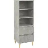 vidaXL Highboard gris béton 40x36x110 cm Bois composite