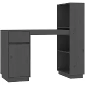 vidaXL Bureau gris 110x53x117 cm pin massif
