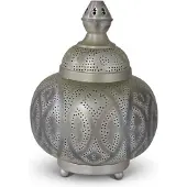 Safaary Lampe à poser orientale argent Zora Ø 23 x 31cm
