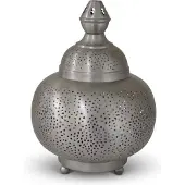 Safaary Lampe à poser orientale Nickel Gold Pita Ø 23 x 31cm
