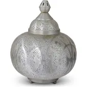 Safaary Lampe à poser orientale argent Zora Ø 33 x 40cm