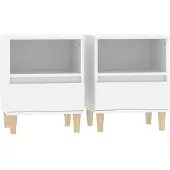 vidaXL Tables de chevet 2 pcs Blanc 40x35x50 cm