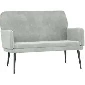 vidaXL Banc Gris clair 108x79x79 cm Velours
