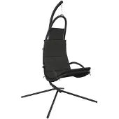 vidaXL Chaise de jardin suspendue avec coussin Gris foncé Tissu Oxford et acier