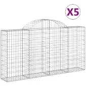 vidaXL Gabions 5 pcs voûtés 200x30x100/120 cm en fer