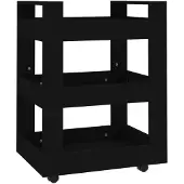 vidaXL Chariot de cuisine Noir 60x45x80 cm Bois composite