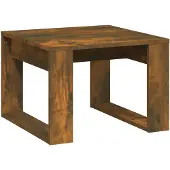 vidaXL Table d'appoint chêne fumé 50x50x35 cm bois composite