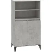 vidaXL Highboard gris béton 60x36x110 cm Bois composite