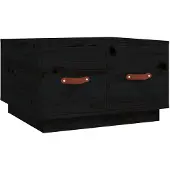 vidaXL Table basse noire 60x53x35 cm pin massif