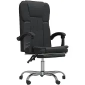 vidaXL Chaise de bureau avec fonction chaise longue noir similicuir