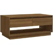 vidaXL Table basse marron imitation chêne 102,5x55x44 cm Matériau dérivé du bois