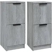 vidaXL Sideboards 2 pcs. Gris Sonoma 30x30x70 cm Bois composite