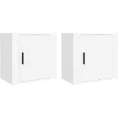 vidaXL Tables de chevet murales 2 pcs Blanc 50x30x47 cm