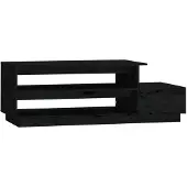 vidaXL Table basse noire 120x50x40,5 cm pin massif