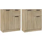 vidaXL Sideboards 2 pcs. chêne Sonoma 60x30x70 cm bois composite