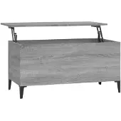 vidaXL Table basse Gris Sonoma 90x44,5x45 cm Bois composite