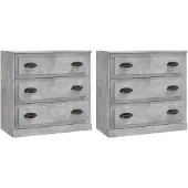 vidaXL Sideboards 2 pcs. Gris béton Bois composite
