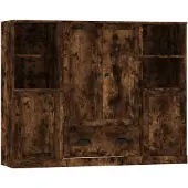 vidaXL Highboards 3 pcs. Chêne fumé Matériau dérivé du bois