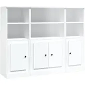 vidaXL Highboards 3 pcs. Blanc Bois composite
