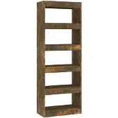 vidaXL Bibliothèque/Séparateur de pièce Chêne fumé Bois d'ingénierie