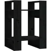 vidaXL Bibliothèque/Séparateur de pièce Noir 41x35x57 cm Pin massif