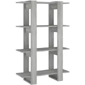 vidaXL Bibliothèque/Séparateur de pièce Sonoma gris 80x30x123,5 cm