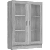 vidaXL Armoire vitrine Gris Sonoma 82,5x30,5x115 cm Bois composite