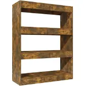 vidaXL Bibliothèque/Séparateur de pièce chêne fumé bois d'ingénierie