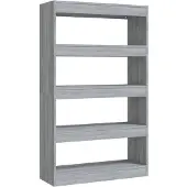vidaXL Bibliothèque/Séparateur de pièce Sonoma gris Bois d'ingénierie