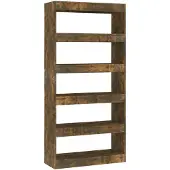 vidaXL Bibliothèque/Séparateur de pièce Chêne fumé Bois d'ingénierie