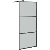 vidaXL Paroi de douche pour douche à l'italienne 90x195 cm verre ESG foncé noir