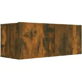 vidaXL Armoire TV chêne fumé 80x30x30 cm Bois composite